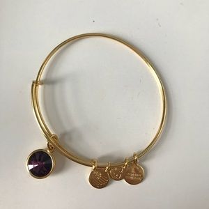 Gold Alex &Ani amethyst bangle
